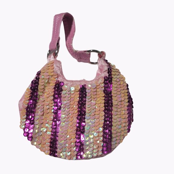Build a Bear Sequin Handbag Pink Purple Purse for Plush Stuffed Animals - Picture 1 of 5